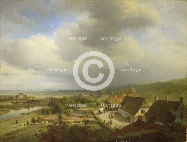 View of the Ooijpolder, seen from the Belvédère in Nijmegen, 1833-1844. Creator: Abraham Johannes Couwenberg.