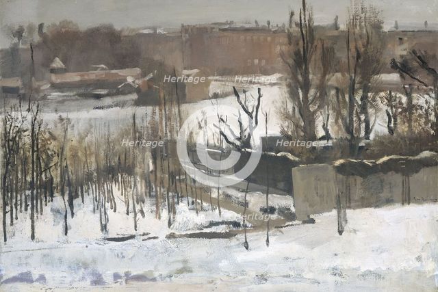 View of the Oosterpark, Amsterdam, in the Snow, 1892. Creator: George Hendrik Breitner.