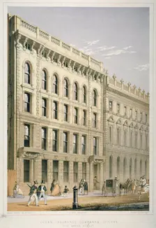 View of the Ocean Insurance Company's Offices, Old Broad Street, City of London, 1864. Artist: Robert Dudley