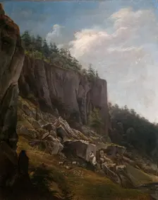 View of the Ojców Valley, 1844. Creator: Jan Nepomucen Glowacki