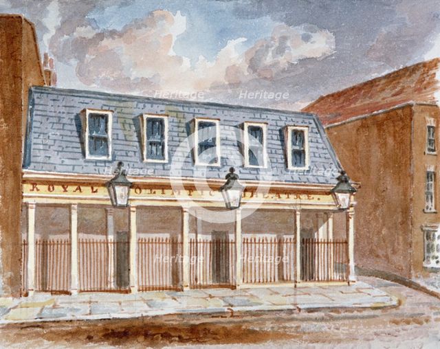 View of the Olympic Theatre, Wych Street, Westminster, London, 1825. Artist: Anon