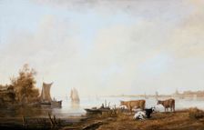 View of the (Old) Maas near Dordrecht, between c1644 and c1645. Creator: Aelbert Cuyp