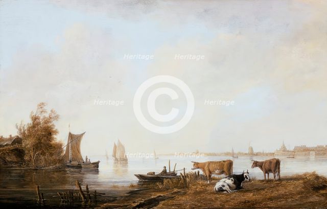 View of the (Old) Maas near Dordrecht, between c1644 and c1645. Creator: Aelbert Cuyp.