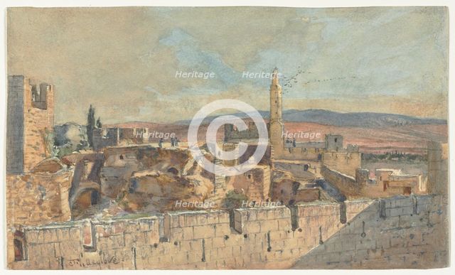 View of the Old City of Jerusalem, 2nd half 1800s. Creator: John Fullylove (British, 1845-1908).