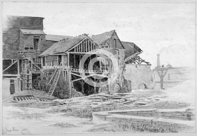 View of the old lime works, Nine Elms, Battersea, London, 1875.                                      Artist: Philip Howard