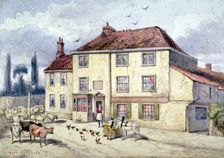 View of the old Pied Bull Inn, Islington, London, c1840. Artist: Frederick Napoleon Shepherd