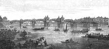 'View of the Old Wooden Bridge at Hampton Court, constructed 1753 1890. Creator: Unknown