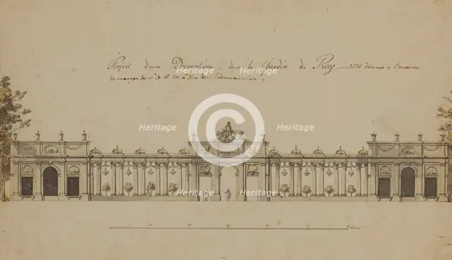 View of the orangery in the Kungstradgarden, decorated on the occasion of Duke Karl's...in 1774. Creator: Jean Eric Rehn.