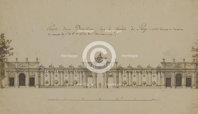 View of the orangery in the Kungstradgarden, decorated on the occasion of Duke Karl's...in 1774. Creator: Jean Eric Rehn.