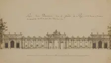 View of the orangery in the Kungstradgarden, decorated on the occasion of Duke Karl's...in 1774. Creator: Jean Eric Rehn