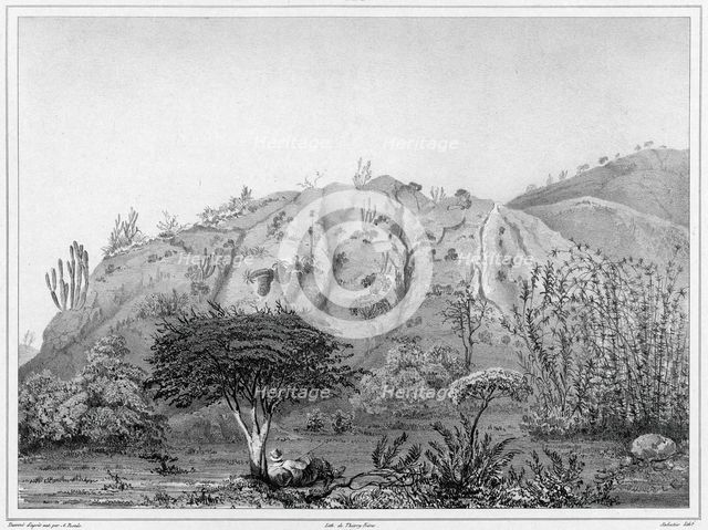 View of the Outskirts of Valparaiso, Chile, 19th century. Creators: Alexander Postels, Leon Jean-Baptiste Sabatier.