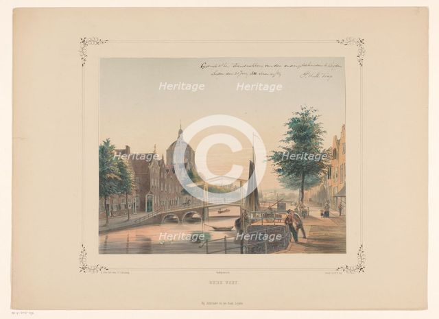 View of the Oude Vest in Leiden, 1854. Creator: Gerardus Johannes Bos.