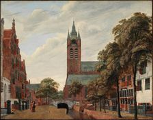 View of the Oude Delft Canal, Delft, c1660. Creator: Jan van der Heyden