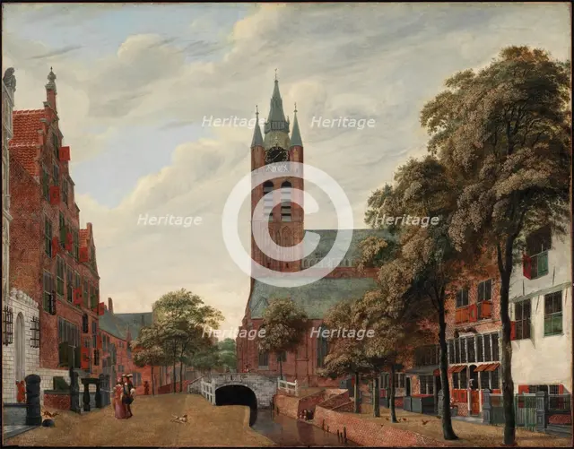 View of the Oude Delft Canal, Delft, c1660. Creator: Jan van der Heyden.