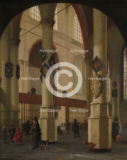View of the Oude Kerk in Delft, 1654. Creator: Hendrick Cornelisz van Vliet.