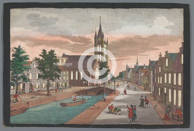 View of the Oude Kerk in Delft, 1742-1801. Creator: Georg Gottfried Winckler.