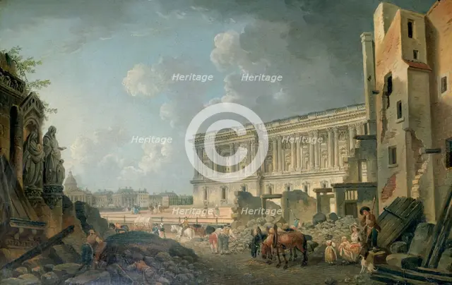 'View of the Louvre', c1743-1807. Artist: Pierre Antoine de Machy