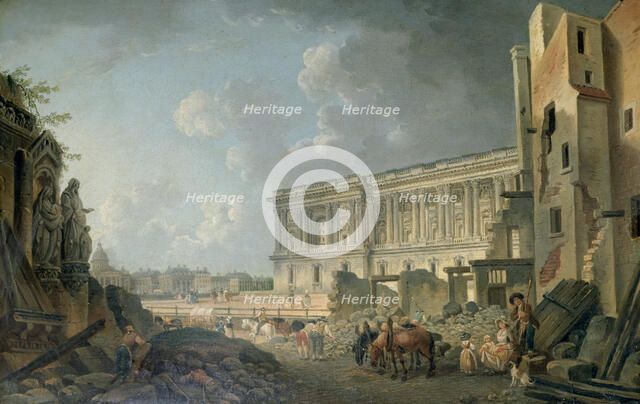 'View of the Louvre', c1743-1807. Artist: Pierre Antoine de Machy