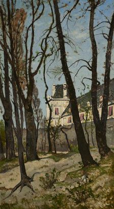 View Of The Louvre, With The Grande Galerie And The Pavillon De Flore, c1870. Creator: Henri-Joseph Harpignies