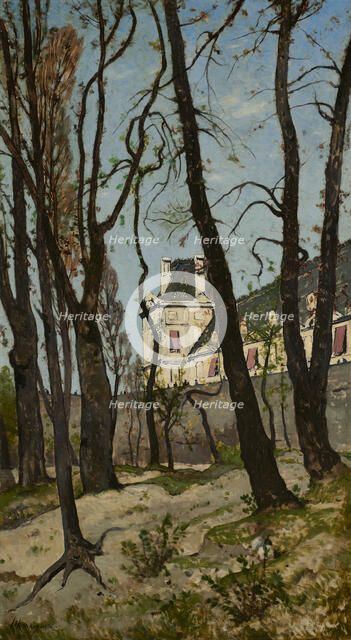 View Of The Louvre, With The Grande Galerie And The Pavillon De Flore, c1870. Creator: Henri-Joseph Harpignies.