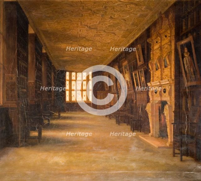 View Of The Long Gallery At Aston Hall, 1870-1880. Creator: Cecilia C Foster.