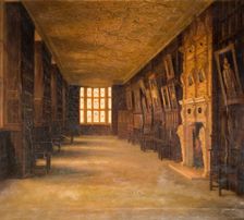 View Of The Long Gallery At Aston Hall, 1870-1880. Creator: Cecilia C Foster