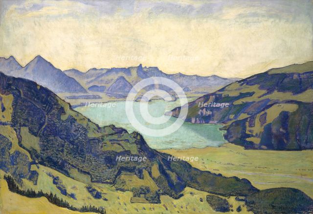 View of the Lake of Thun from Breitlauenen, 1906. Creator: Hodler, Ferdinand (1853-1918).