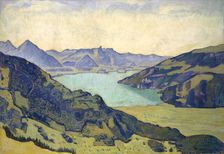 View of the Lake of Thun from Breitlauenen, 1906. Creator: Hodler, Ferdinand (1853-1918)