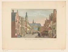 View of the Langestraat, the town hall and the Grote Kerk in Alkmaar, 1824-1825. Creator: Carel Frederik Bendorp