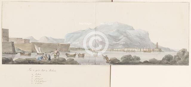 View of the large port of Palermo, 1778. Creator: Louis Ducros.