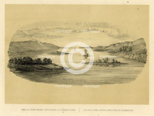 View of the Lena Between Yakutsk and Olekminsk, 1856. Creator: Ivan Dem'ianovich Bulychev.