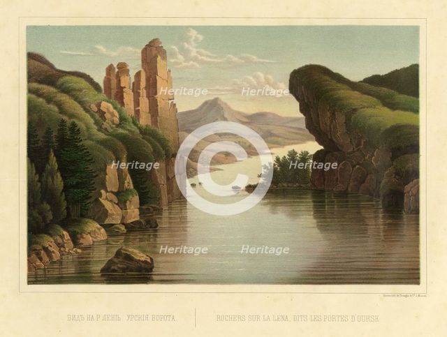 View of the Lena River at Ursk Gate, 1856. Creator: Ivan Dem'ianovich Bulychev.