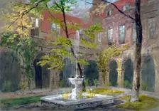 View of the Little Cloister in Westminster Abbey, London, c1858. Artist: Thomas Cafe