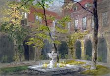 View of the Little Cloister in Westminster Abbey, London, c1858. Artist: Thomas Cafe
