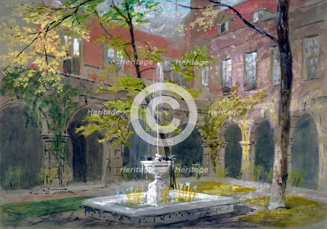 View of the Little Cloister in Westminster Abbey, London, c1858.                              Artist: Thomas Cafe