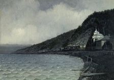 View of the Listvennichnoe Village and Lake Bailkal, 1880-1897. Creator: Pavel Mikhailovich Kosharov