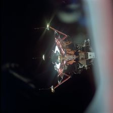 View of the Lunar Module from the Command Module, Apollo 11 mission, July 20, 1969. Creator: Michael Collins
