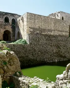 View of the moat, Krak des Chevaliers, Syria, 2001. Creator: LTL