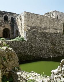 View of the moat, Krak des Chevaliers, Syria, 2001. Creator: LTL