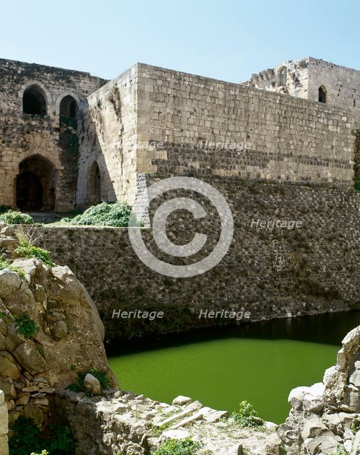 View of the moat, Krak des Chevaliers, Syria, 2001. Creator: LTL.
