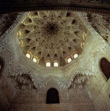 View of the mocarabes dome in the Abencerrajes room in the Alhambra of Granada