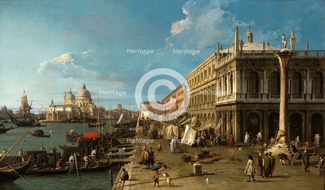 View of the Molo with the Palazzo della Zecca and the Column of Saint Theodore.