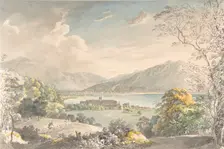 View of the Monastery in Tegernsee seen from the north-east, late 18th-mid 19th century. Creator: Johann Georg von Dillis