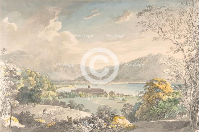 View of the Monastery in Tegernsee seen from the north-east, late 18th-mid 19th century. Creator: Johann Georg von Dillis.