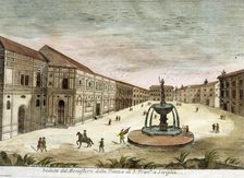 View of the Monastery in the Plaza de San Francisco in Seville, 19th century drawing