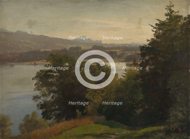 View of the Mondsee, 1870. Creator: Hans Gude.