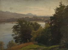 View of the Mondsee, 1870. Creator: Hans Gude