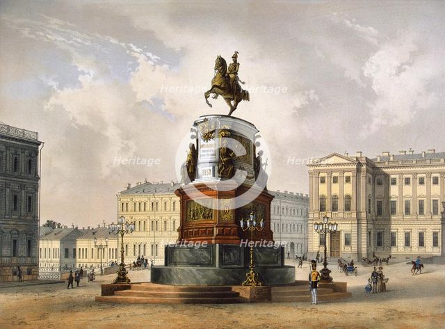 View of the Monument to Emperor Nicholas I on Saint Isaac's Square.