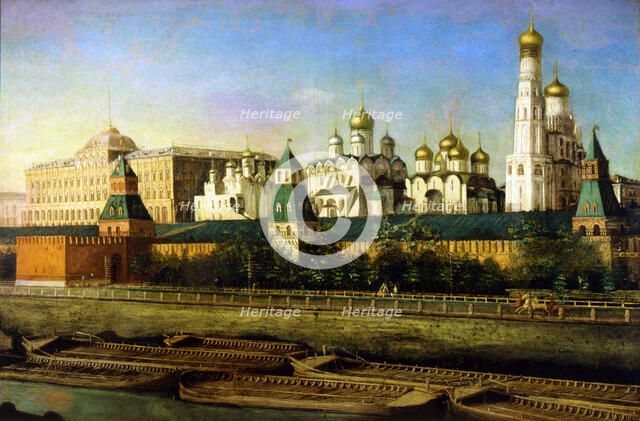 'View of the Moscow Kremlin', 19th century. Artist: Nikolai Podklyuchnikov