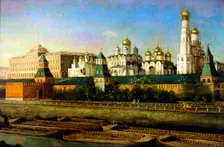 View of the Moscow Kremlin 19th century. Artist: Nikolai Podklyuchnikov